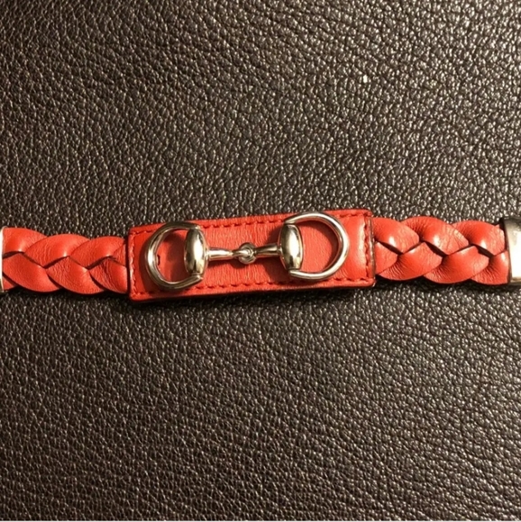 Gucci Orange Leather Bracelet with Silver Accents - Picture 2 of 9